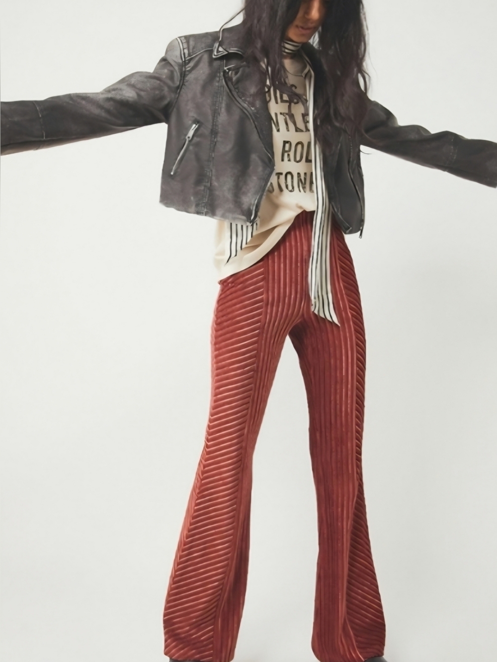 Free People Velvet Flare Pullon Pants